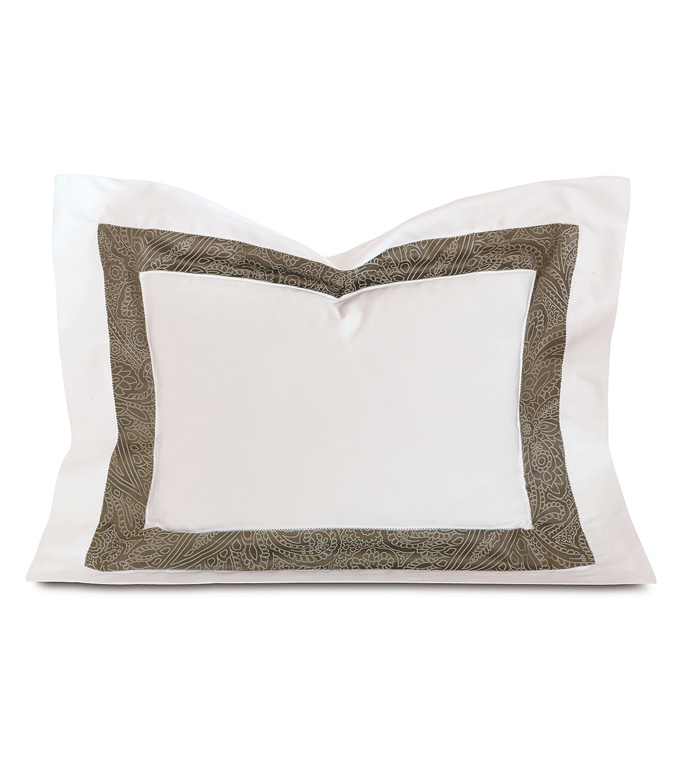 Cornice White/Truffle Boudoir Sham