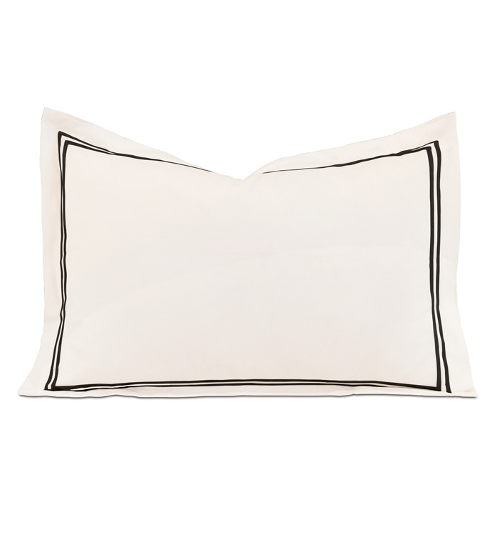 Enzo Ivory/Black Boudoir Sham