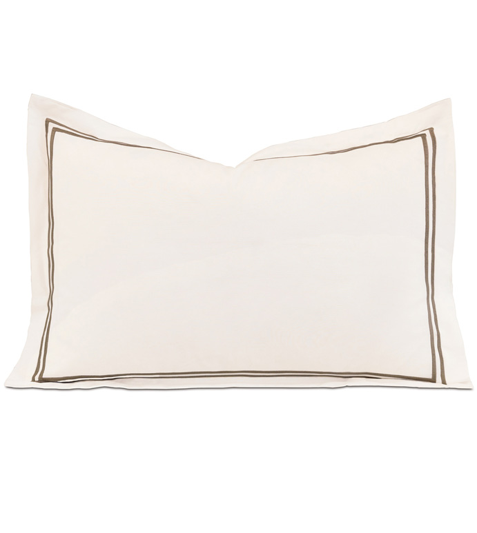 Enzo Ivory/Brown Boudoir Sham