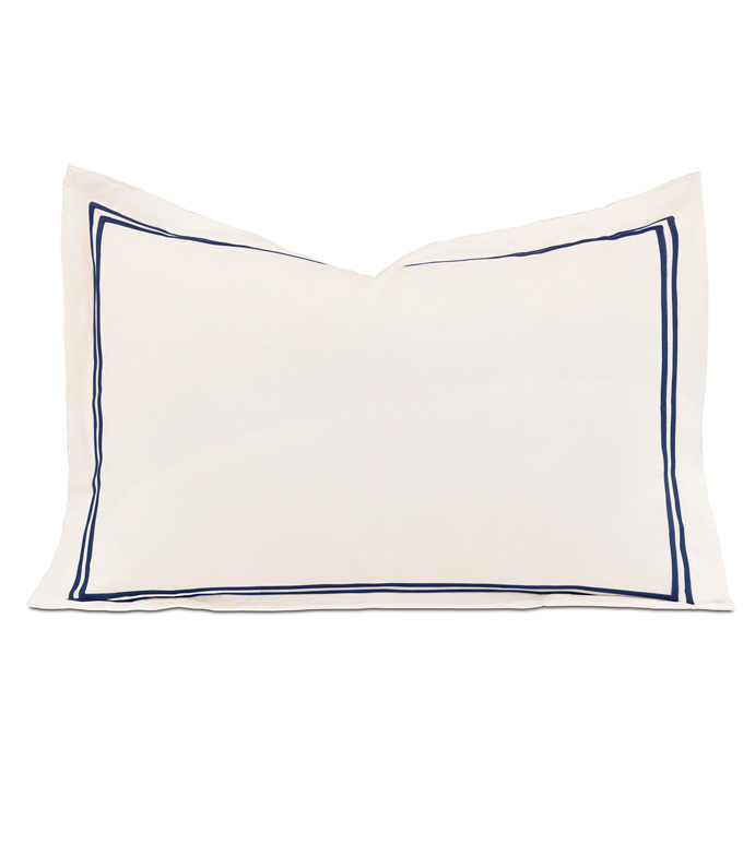 Enzo Ivory/Navy Boudoir Sham