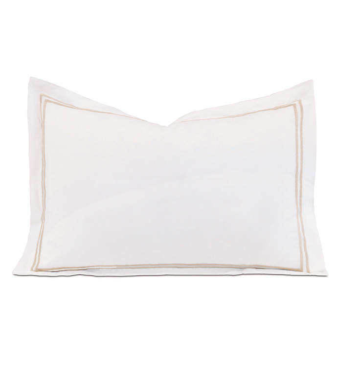 Enzo White/Bisque Boudoir Sham