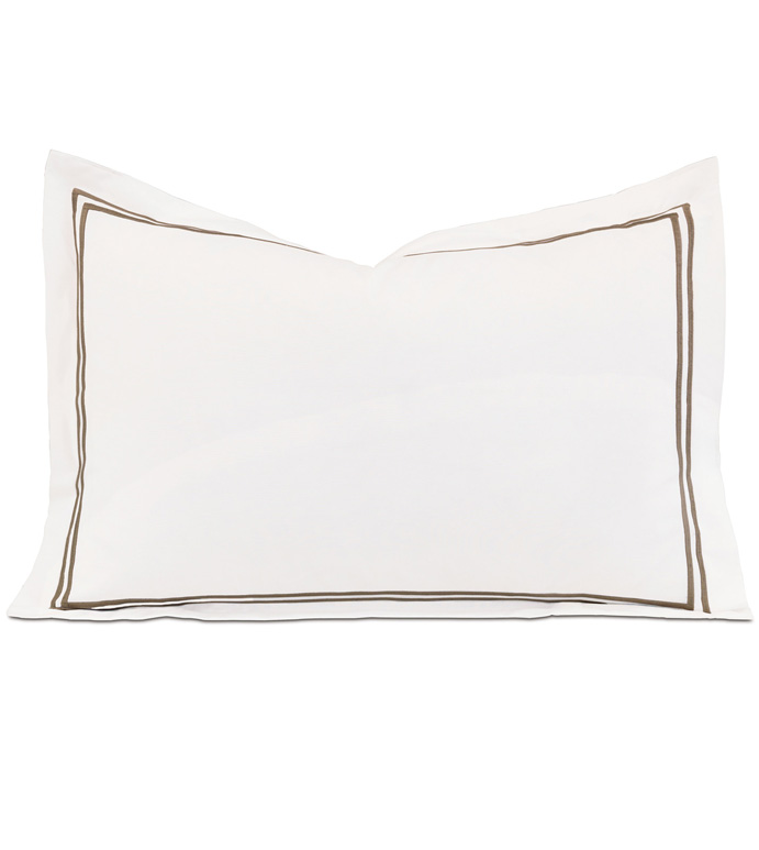 Enzo White/Brown Boudoir Sham