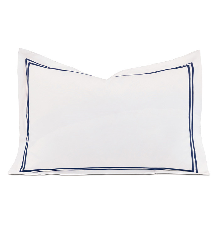 Enzo White/Navy Boudoir Sham