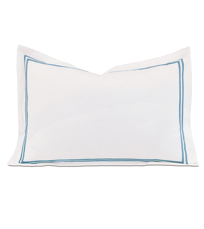 Enzo White/Ocean Boudoir Sham