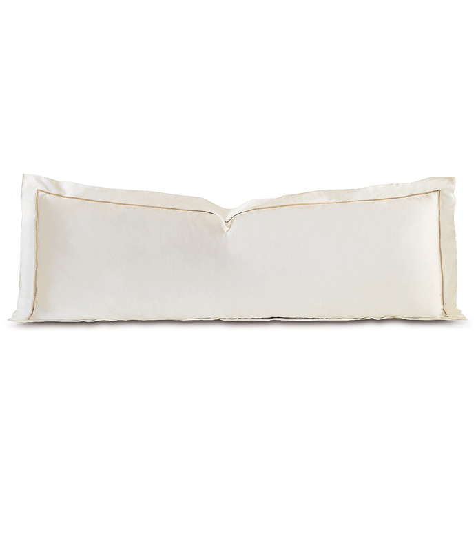 Linea Velvet Ribbon Grand Sham In Ivory & Sable