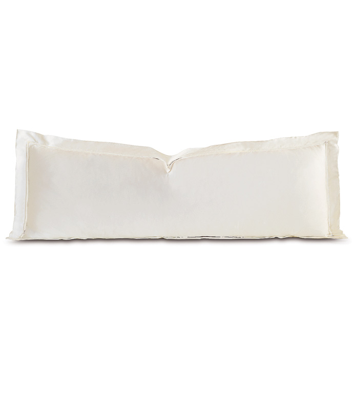 Linea Velvet Ribbon Grand Sham In Ivory & White