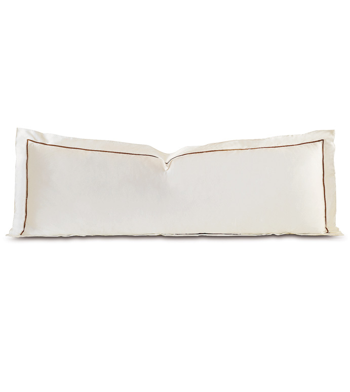 Linea Velvet Ribbon Grand Sham In Ivory & Walnut