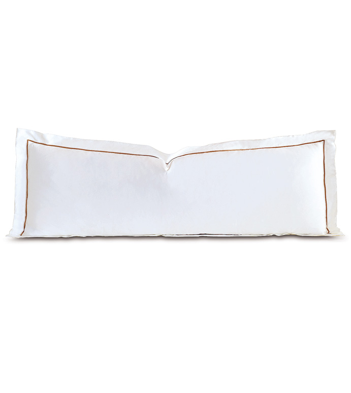 Linea Velvet Ribbon Grand Sham In White & Antique