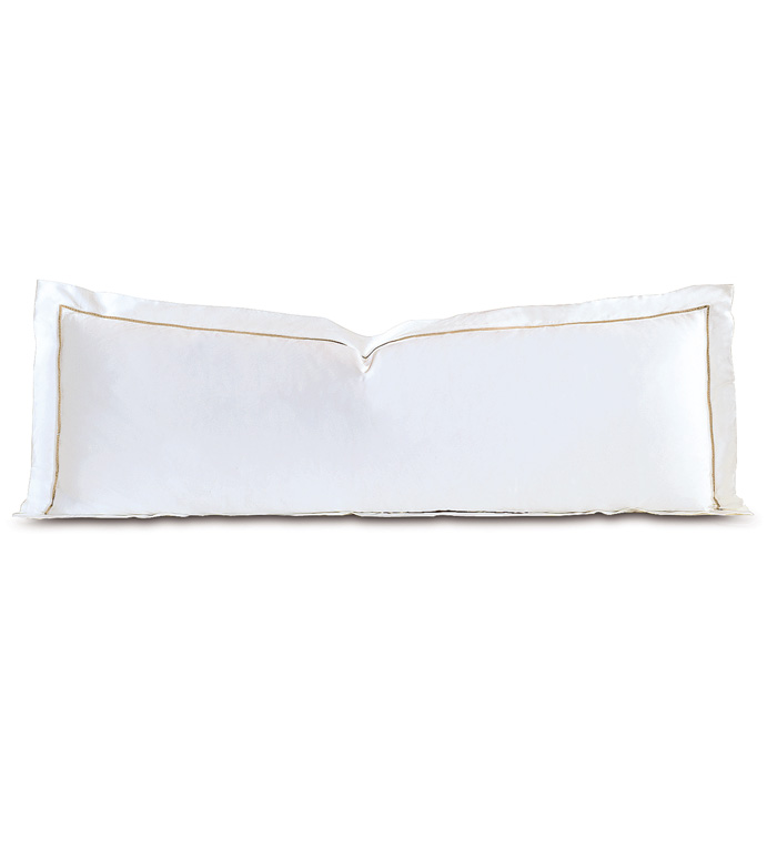 Linea Velvet Ribbon Grand Sham In White & Sable