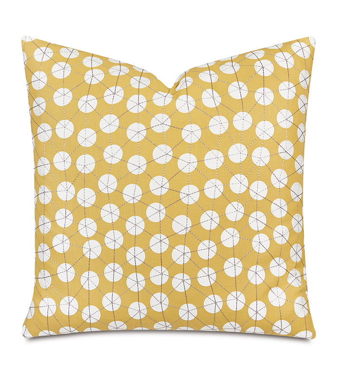 Ollie Embroidered Decorative Pillow In Sunshine