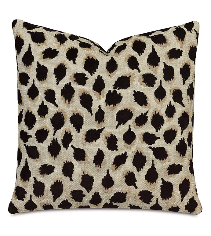 Ocelot Decorative Pillow In Black