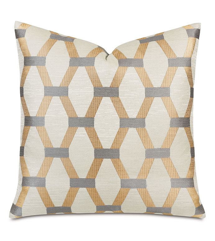 Gold geometric pillow sale