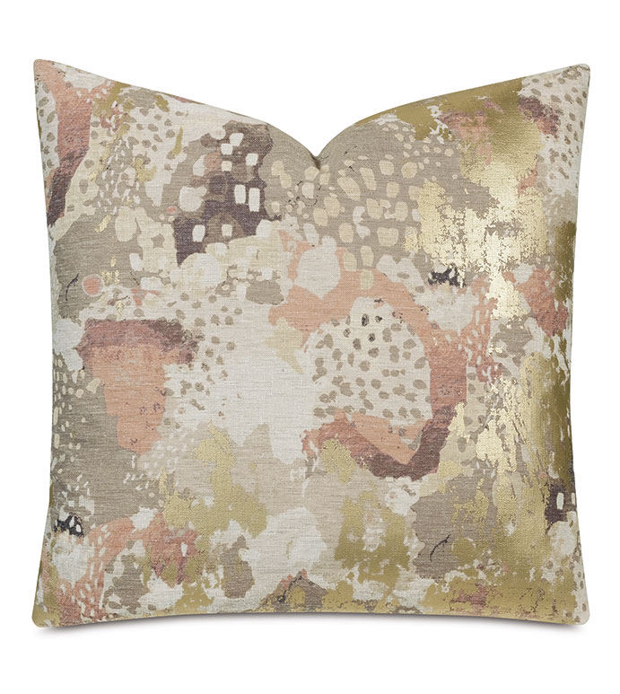 Chalamet Metallic Decorative Pillow In Honey Eastern Accents