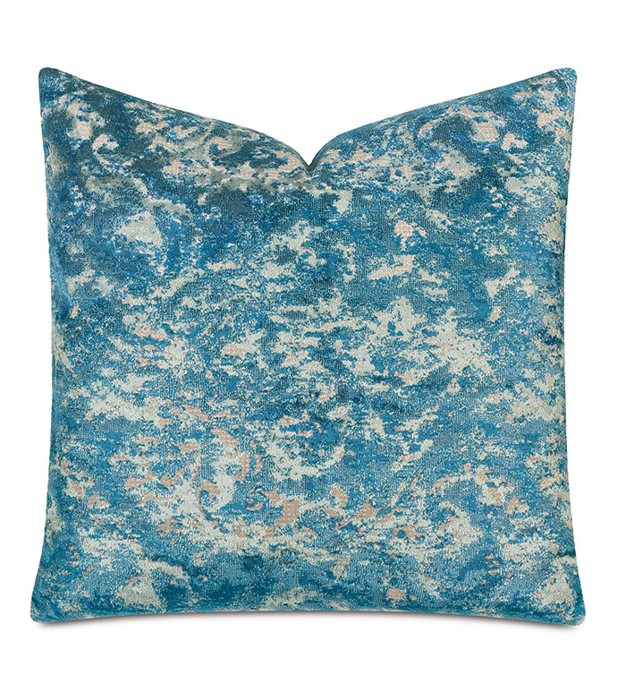 Byzantine Velvet Decorative Pillow In Lagoon