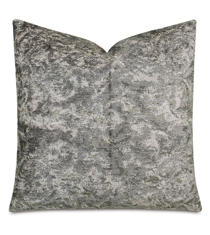 Byzantine Velvet Decorative Pillow In Slate