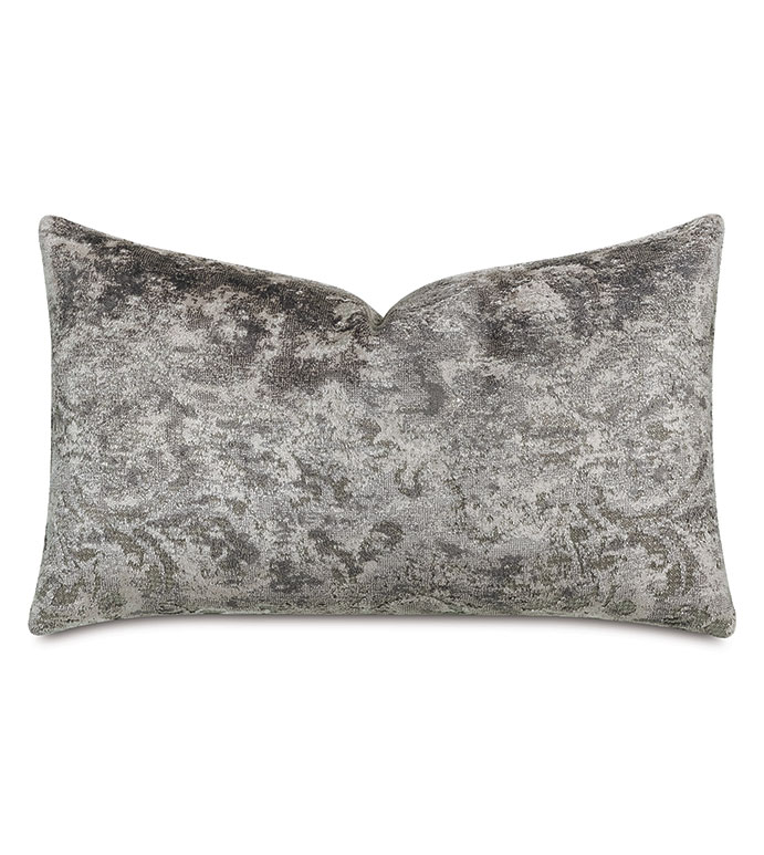 Byzantine Velvet Decorative Pillow In Slate