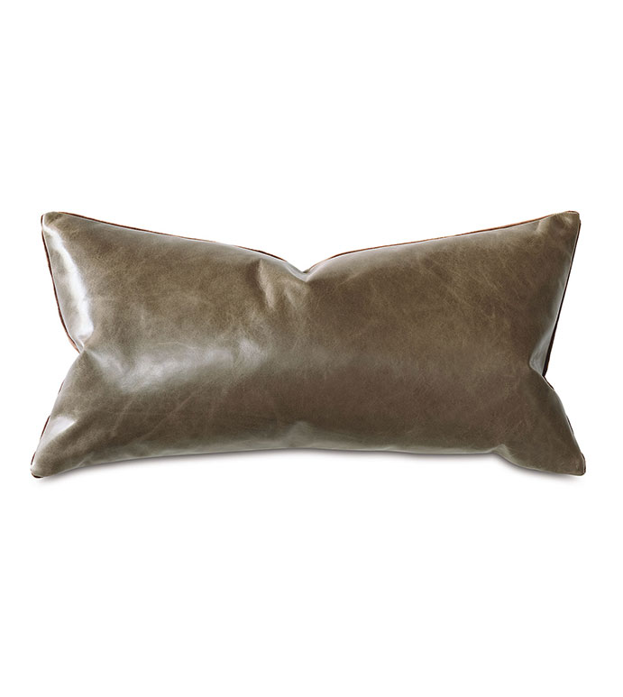 Tudor Leather Decorative Pillow In Cocoa