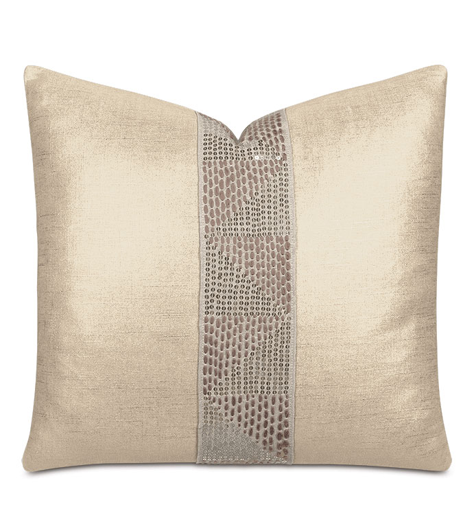 Dax Sequined Tape Decorative Pillow in Gold