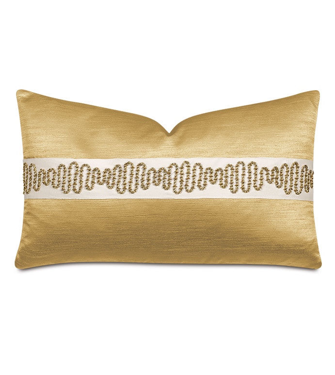 Lucent Metallic Border Decorative Pillow in Gold