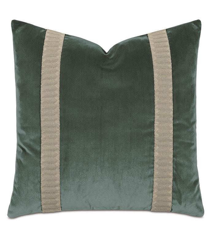 Uma Metallic Border Decorative Pillow in Pine