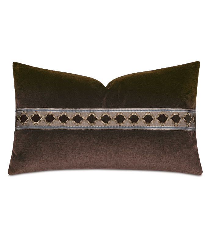 Uma Diamond Border Decorative Pillow in Brown