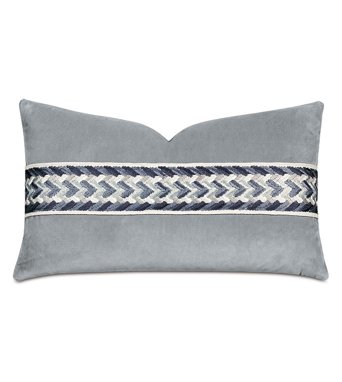 Uma Embroidered Border Decorative Pillow in Gray