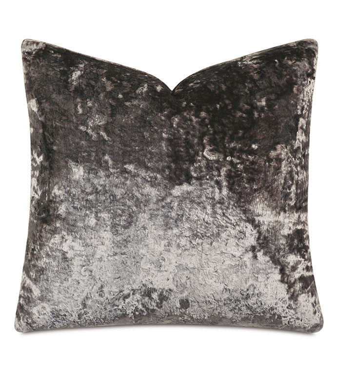 Sonny Crushed Velvet Decorative Pillow in Nickel