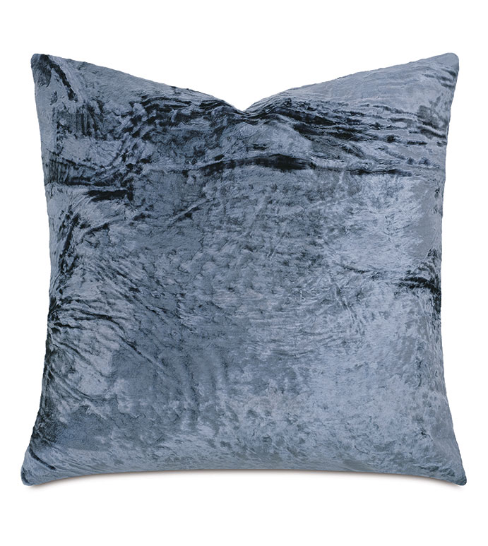 Sonny Crushed Velvet Decorative Pillow in Blue