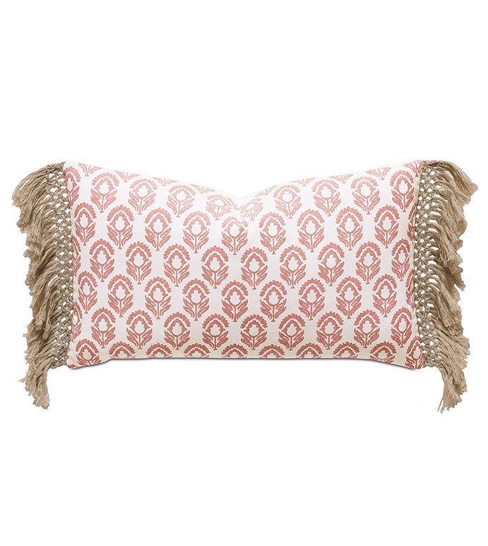 Mint Punch Botanical Accent Pillow In Salmon
