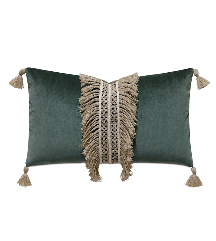 Mint Punch Velvet Accent Pillow In Dark Green