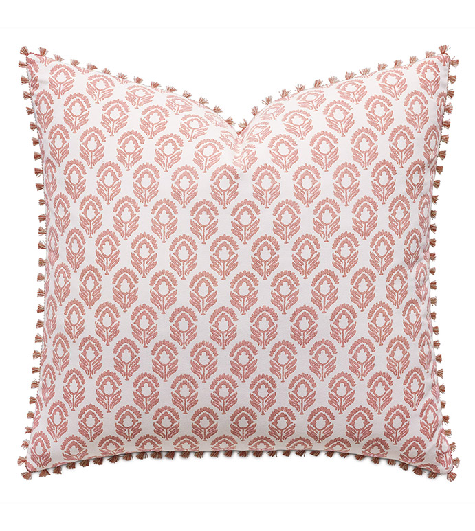 Mint Punch Botanical Euro Sham In Salmon