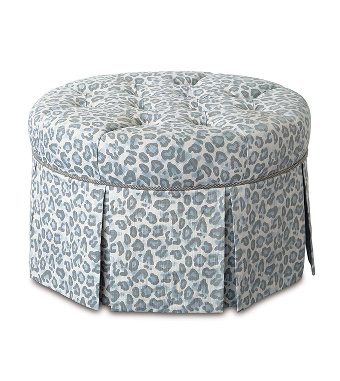 Liesl Leopard Print Ottoman