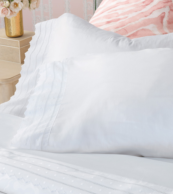 Harper White Pillowcase