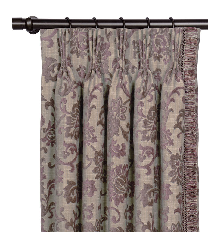 Mica Gunmetal Curtain Panel Left