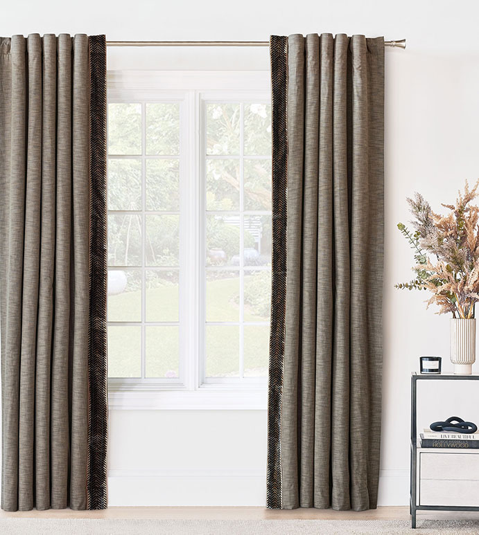 Talena Chevron Trim Curtain Panel