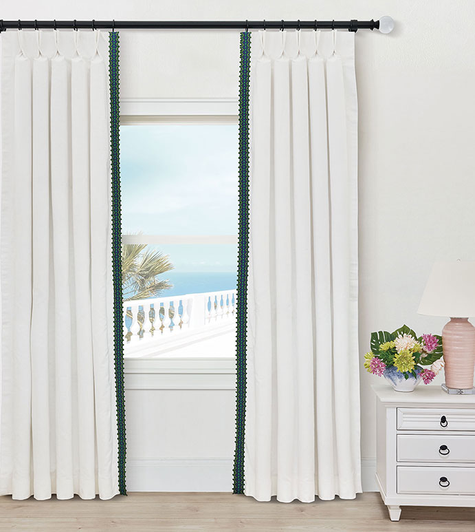 BOCA RATON EMBROIDERED CURTAIN PANEL LEFT