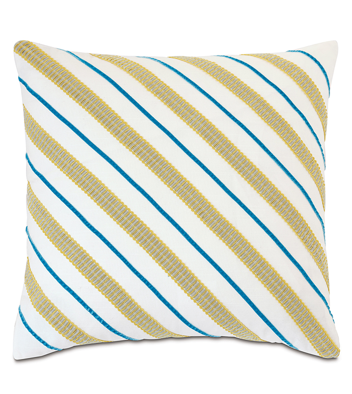 Clementine Diagonal Trim Decorative Pillow