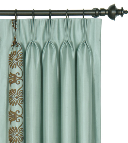 Anthemion Ocean/Brown Curtain Panel