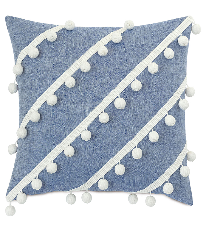 Castaway Diagonal Trim Decorative Pillow