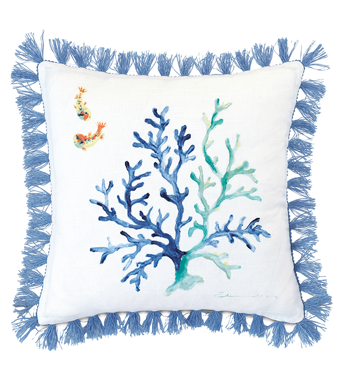 Castaway Handpainted Decorative Pillow