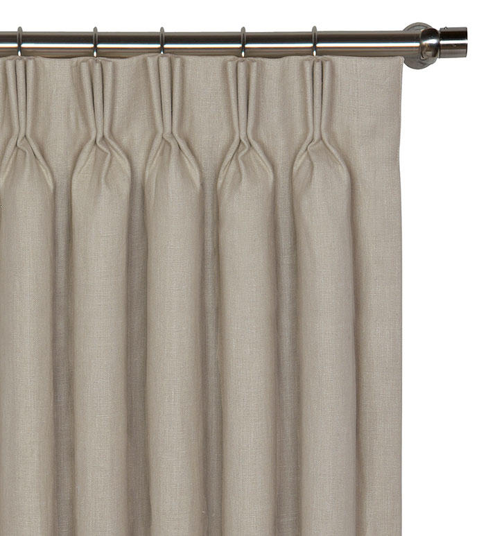 Breeze Linen Curtain Panel in Stone