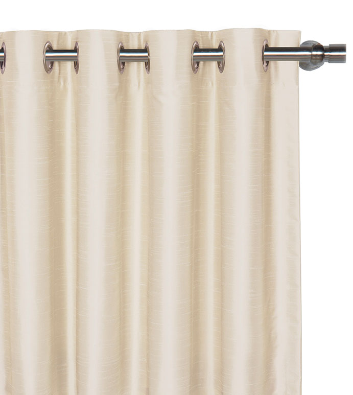 Edris Faux Silk Curtain Panel in Ivory