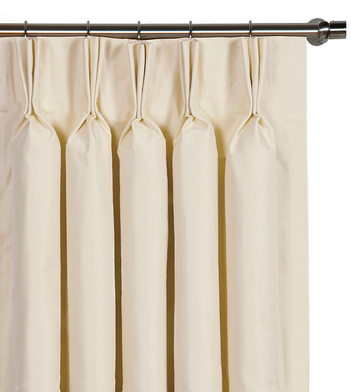 Edris Faux Silk Curtain Panel in Ivory