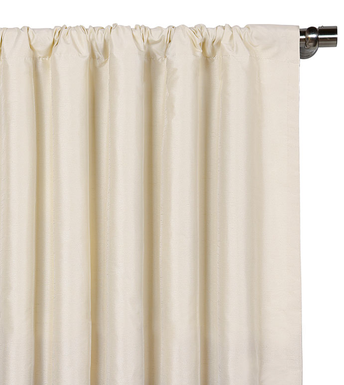 Edris Faux Silk Curtain Panel in Ivory