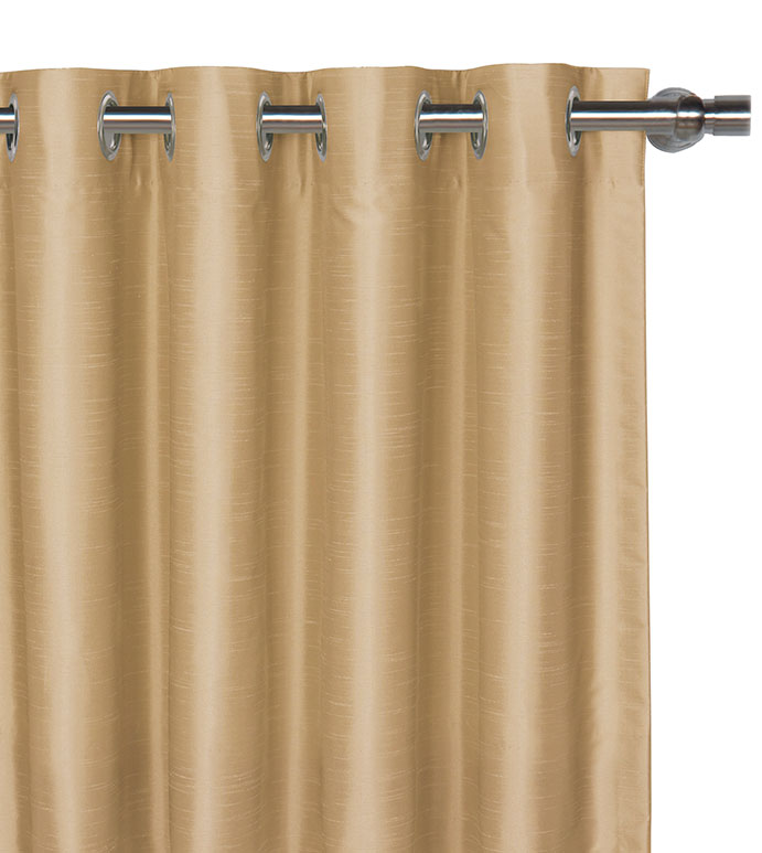 Edris Faux Silk Curtain Panel in Gold