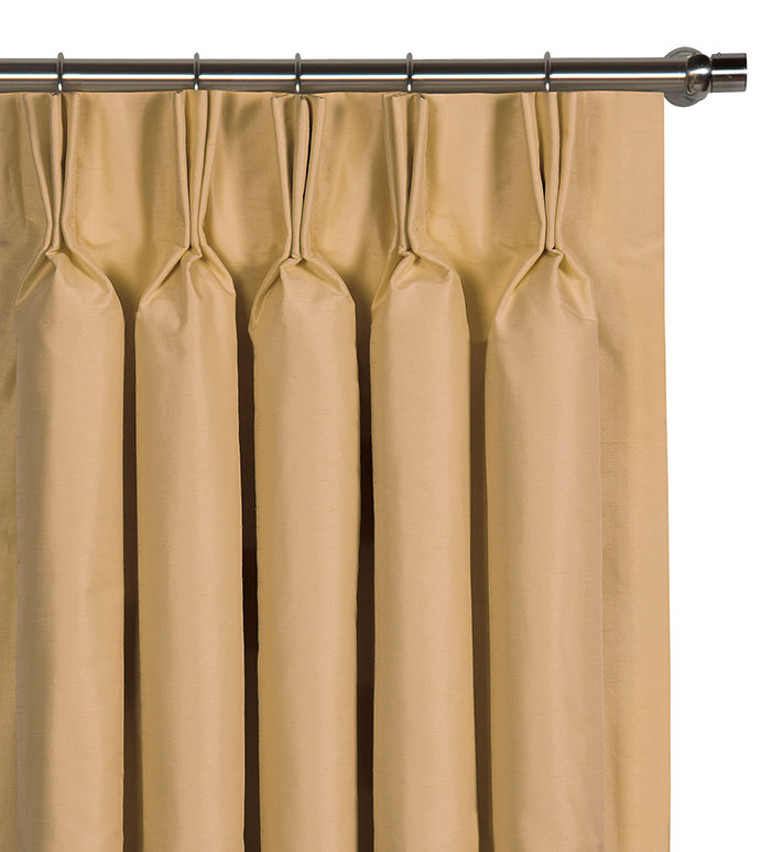 Edris Faux Silk Curtain Panel in Gold