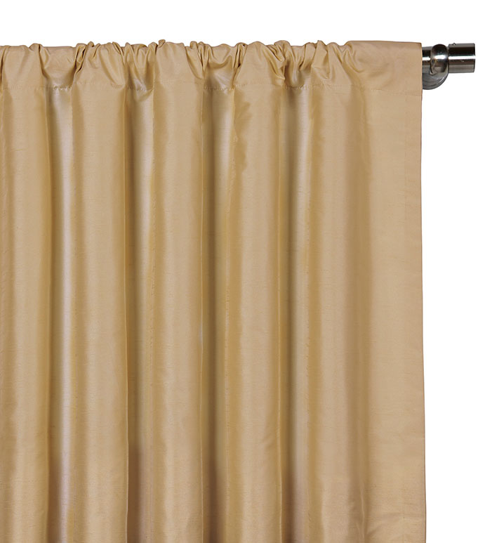 Edris Faux Silk Curtain Panel in Gold