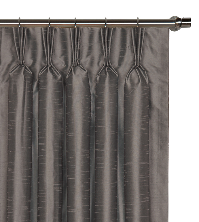 Edris Faux Silk Curtain Panel in Granite