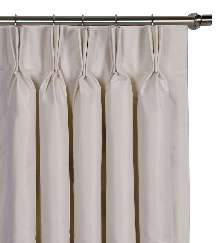 Edris Faux Silk Curtain Panel in Fog