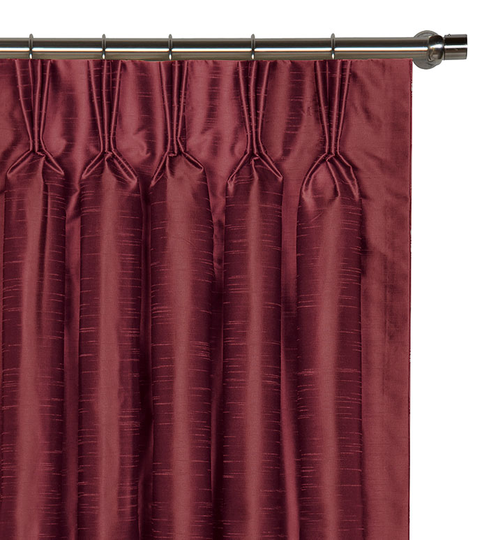 Edris Faux Silk Curtain Panel in Cranberry